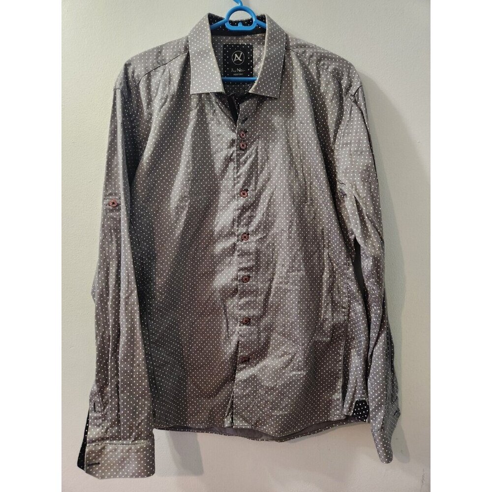 Au Noir Size 5 Grey White Dot Men Shirt Pre-Owned